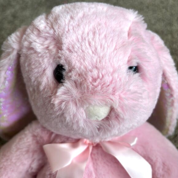 BEE HAPPY Soft Bonnie The Easter Bunny Plush Reverse Sequin Ears & Paws 10.5" - Picture 3 of 10